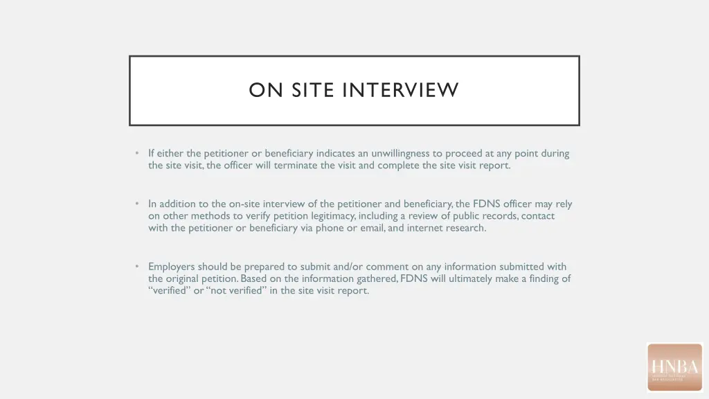 on site interview