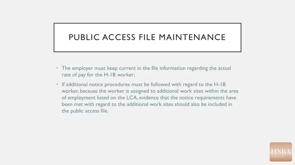 public access file maintenance