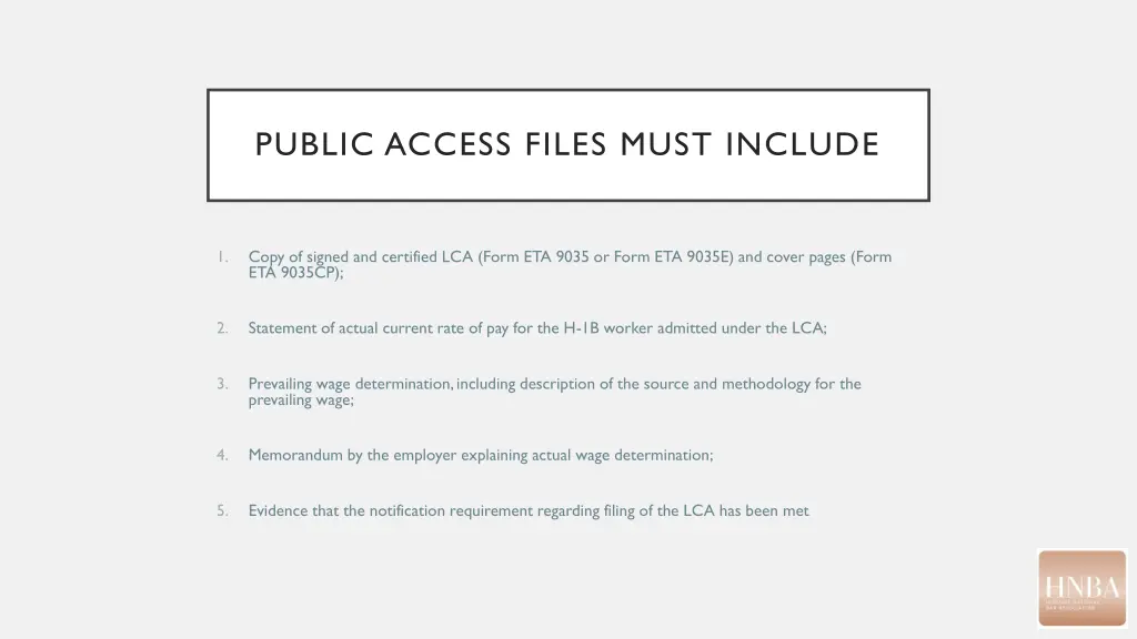 public access files must include