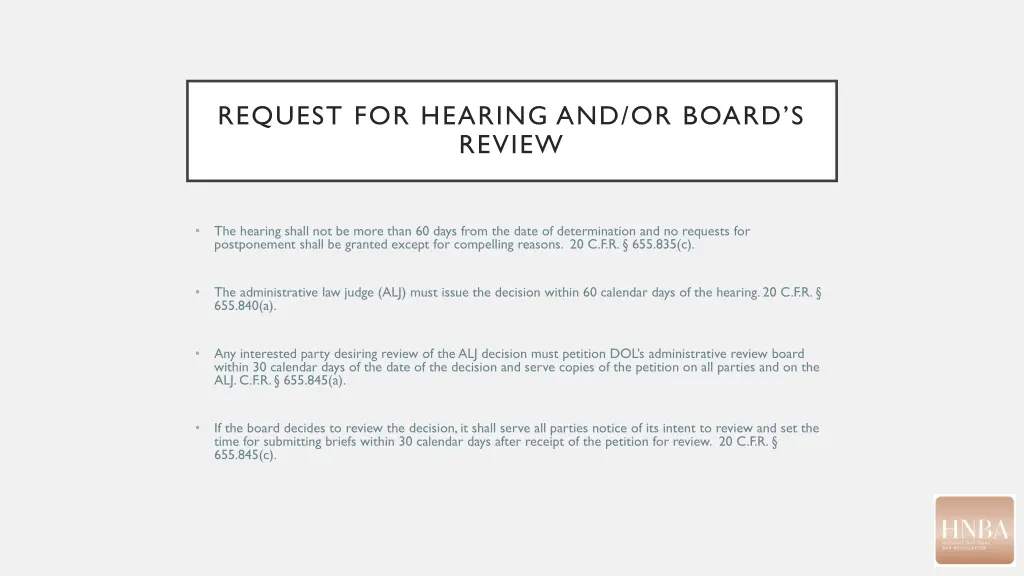 request for hearing and or board s review