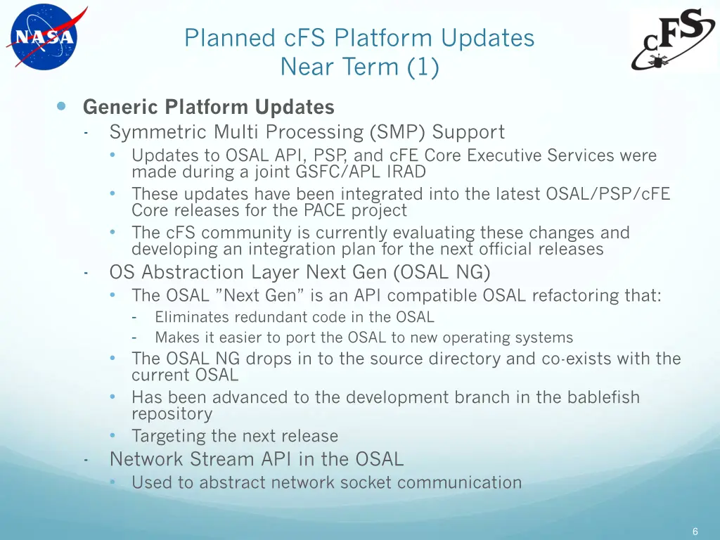 planned cfs platform updates near term 1
