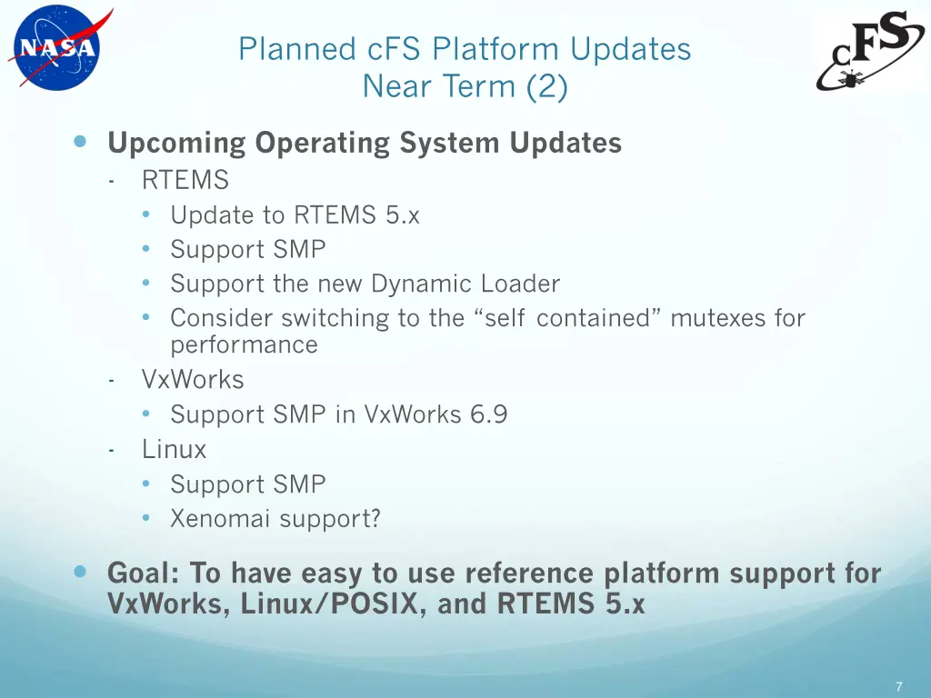 planned cfs platform updates near term 2