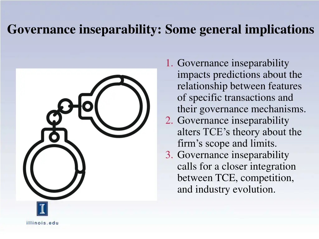 governance inseparability some general