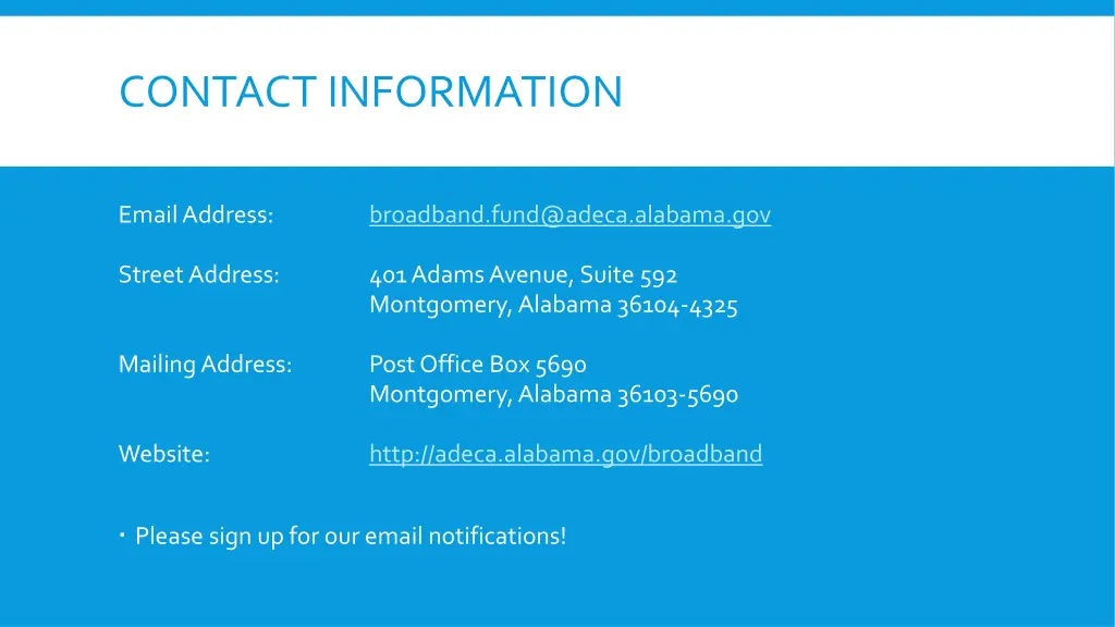 contact information