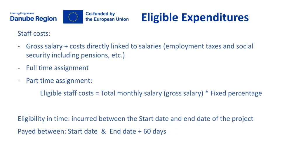 eligible expenditures 1