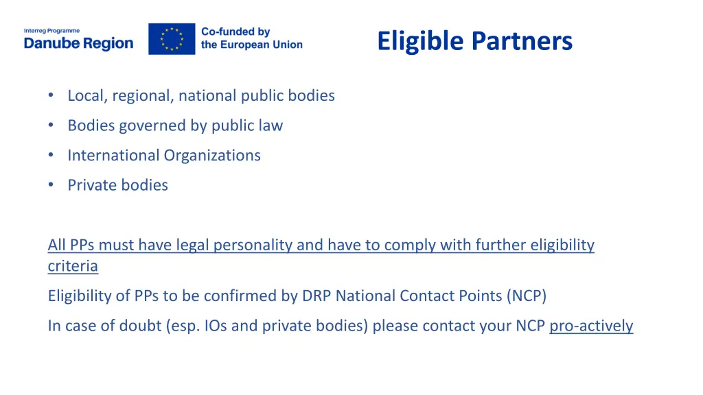 eligible partners