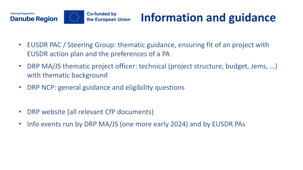 information and guidance