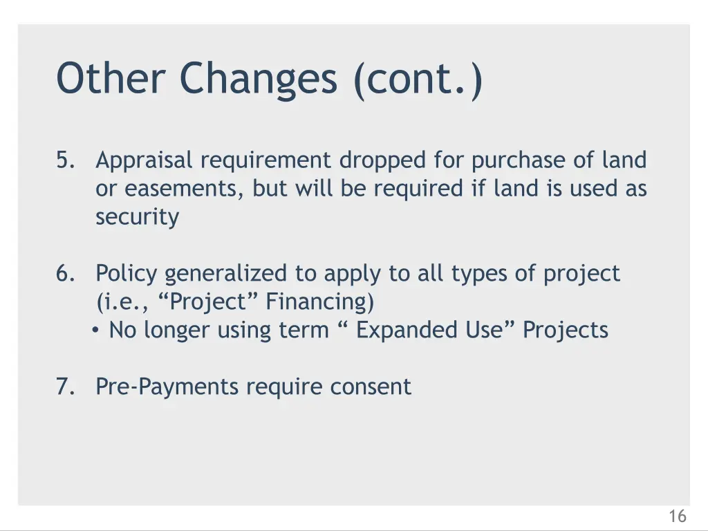 other changes cont 1
