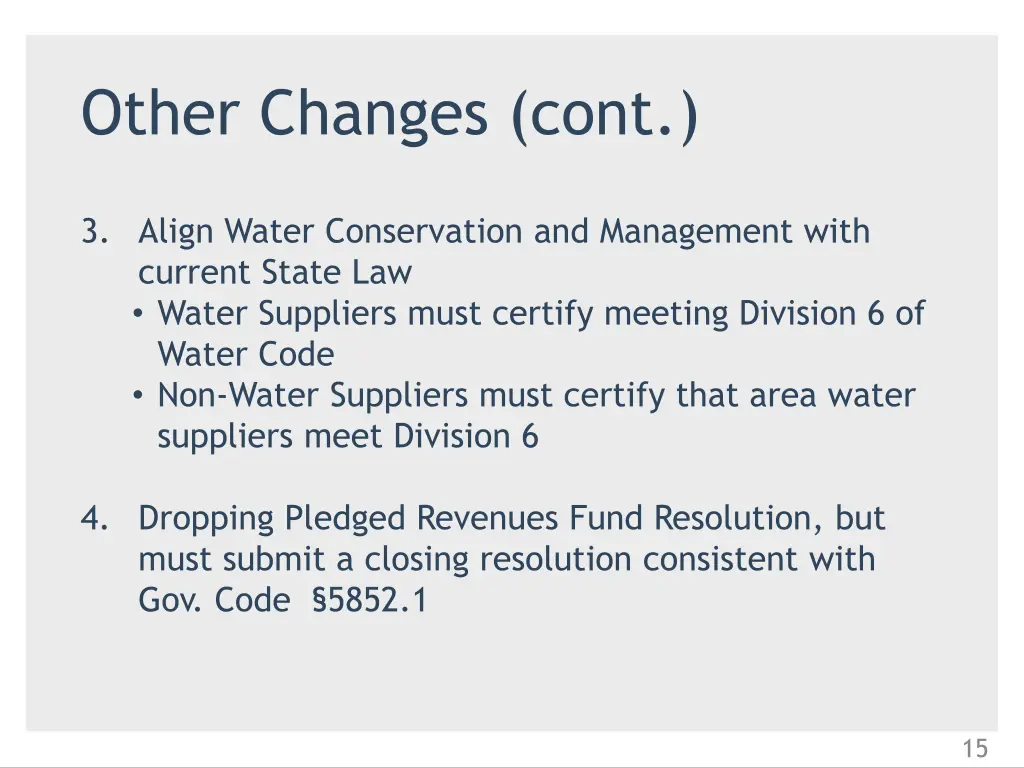 other changes cont