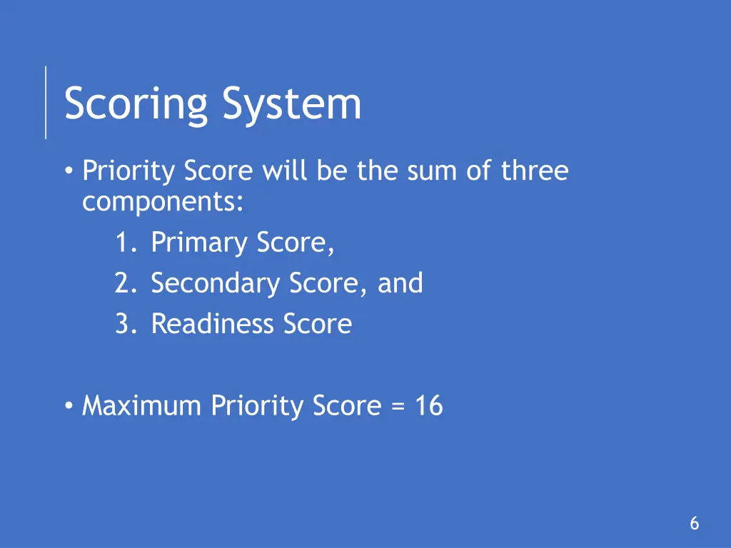 scoring system