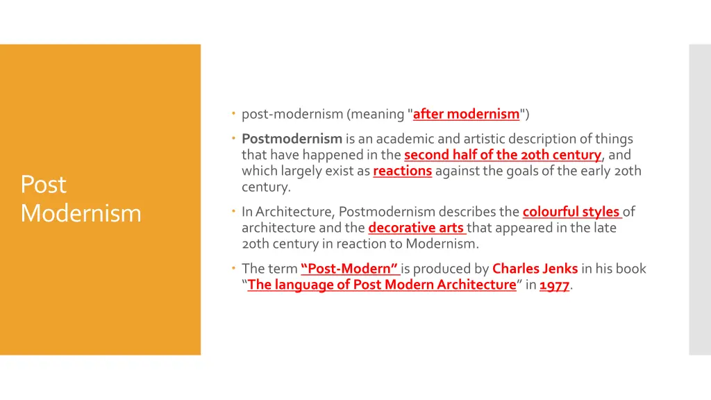 post modernism meaning after modernism