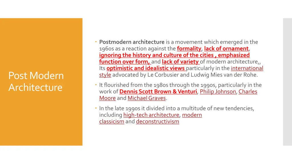 postmodern architecture is a movement which