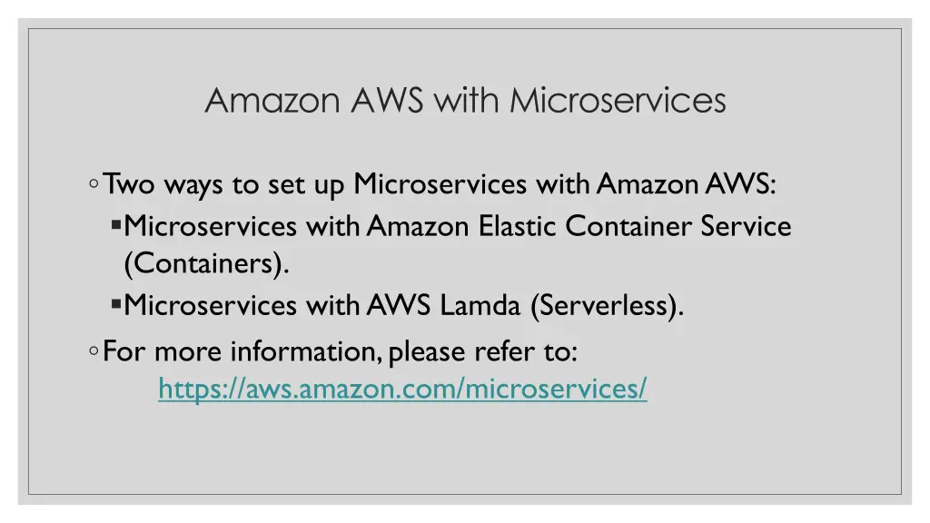 amazon aws with microservices 1