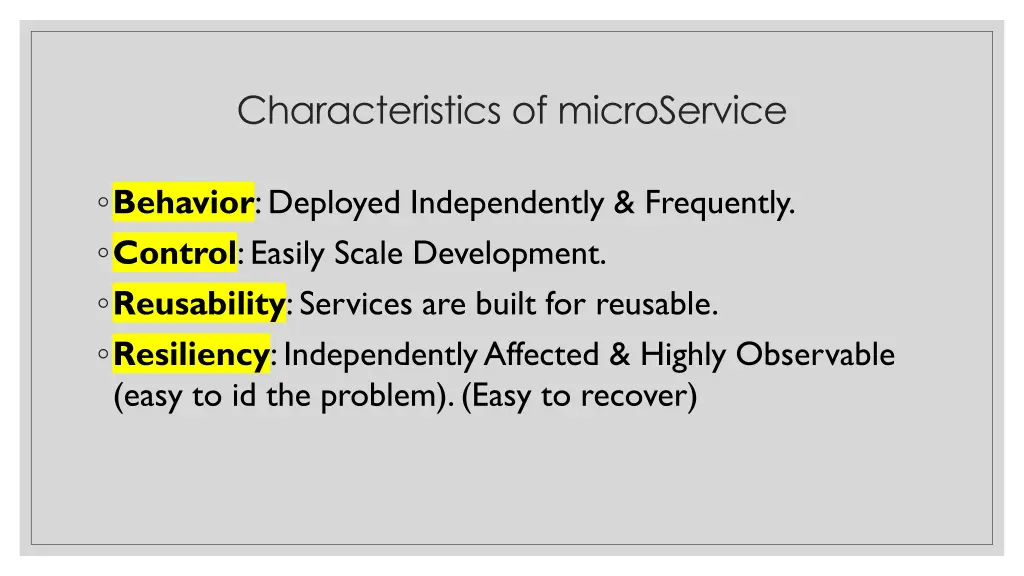 characteristics of microservice
