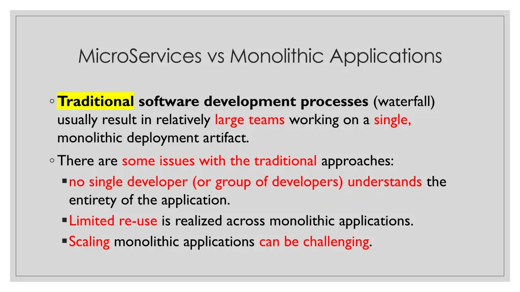 microservices vs monolithic applications