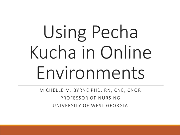 using pecha kucha in online environments