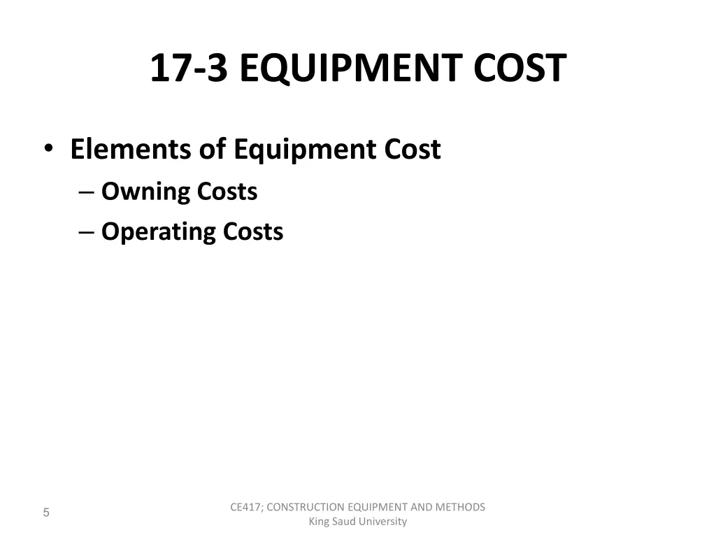 17 3 equipment cost