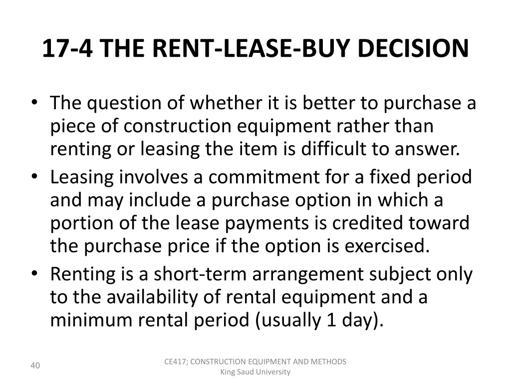 17 4 the rent lease buy decision