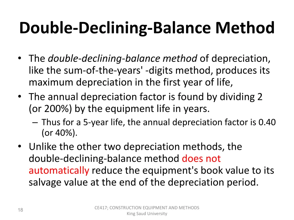 double declining balance method