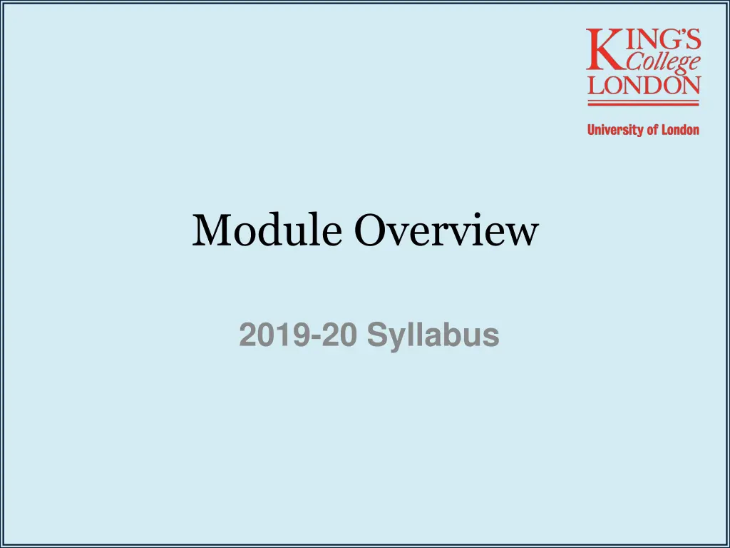 module overview