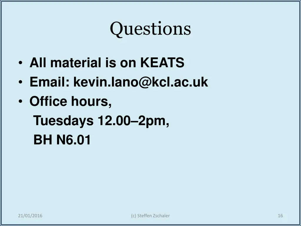 questions