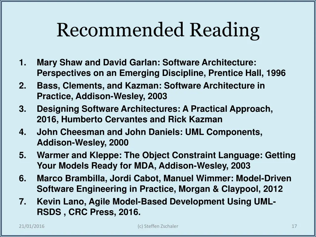 recommended reading