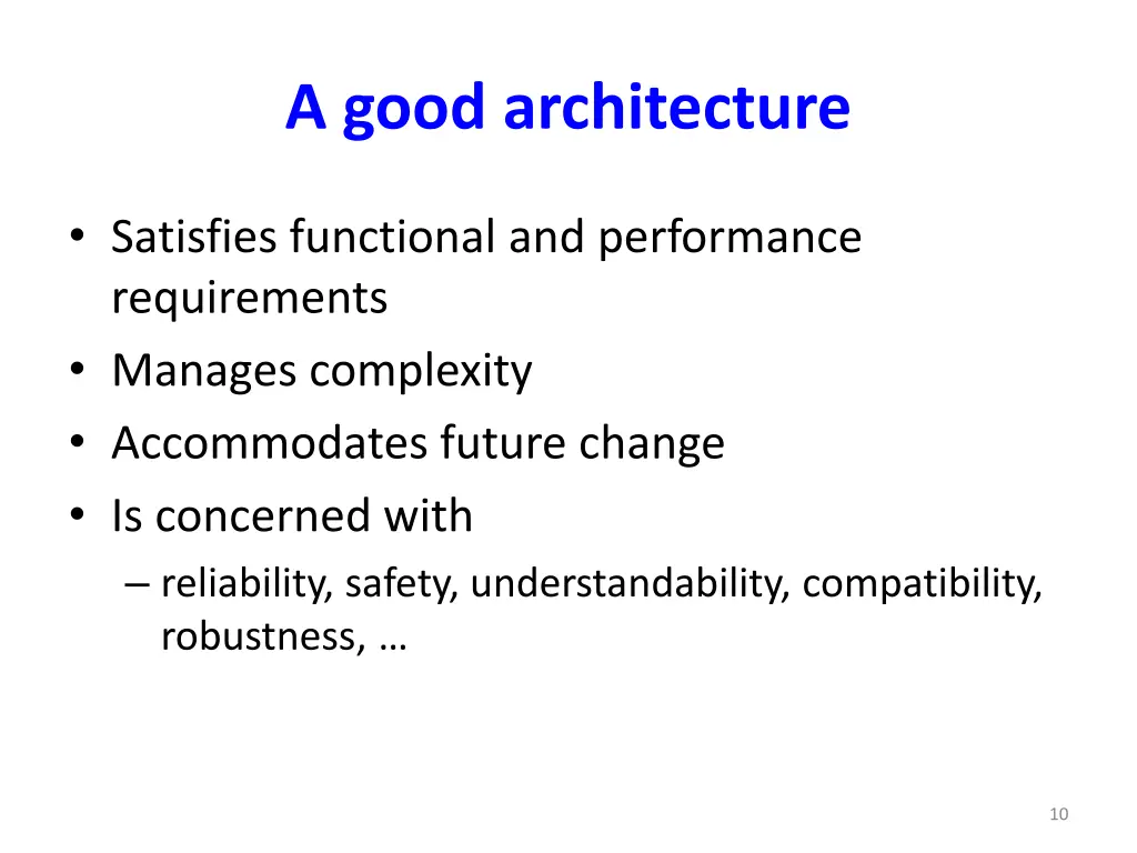 a good architecture