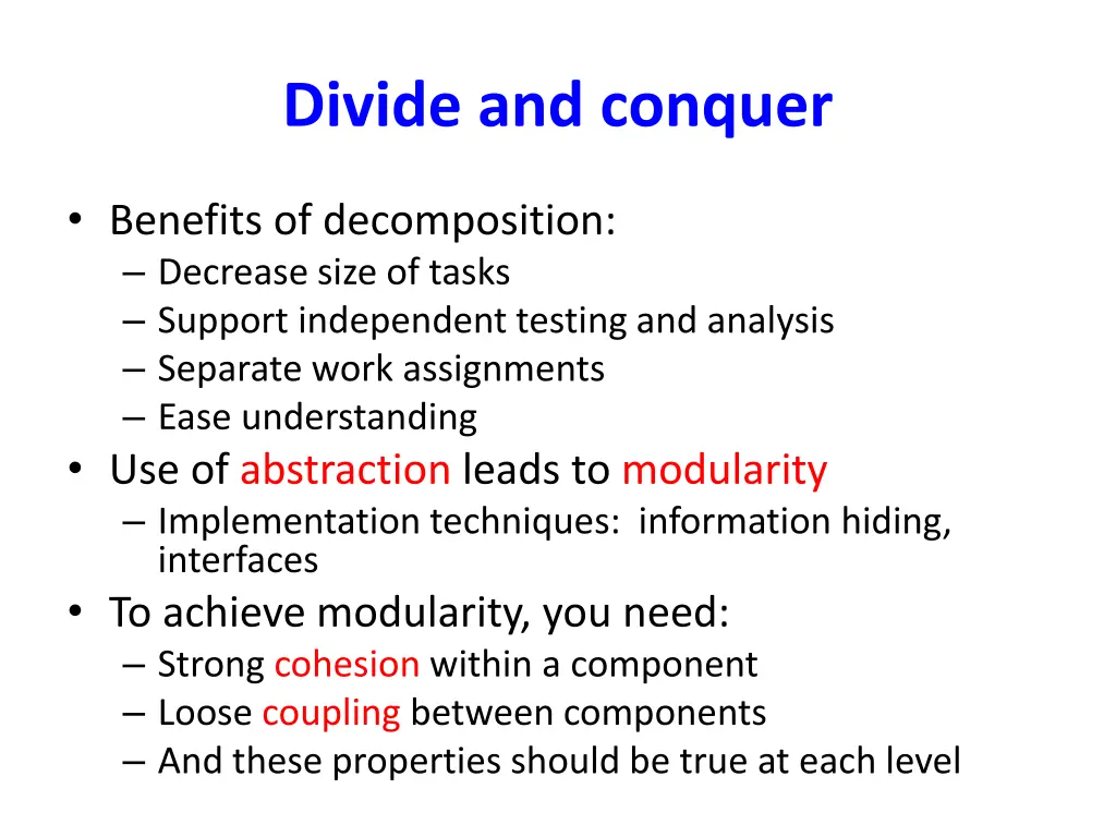divide and conquer
