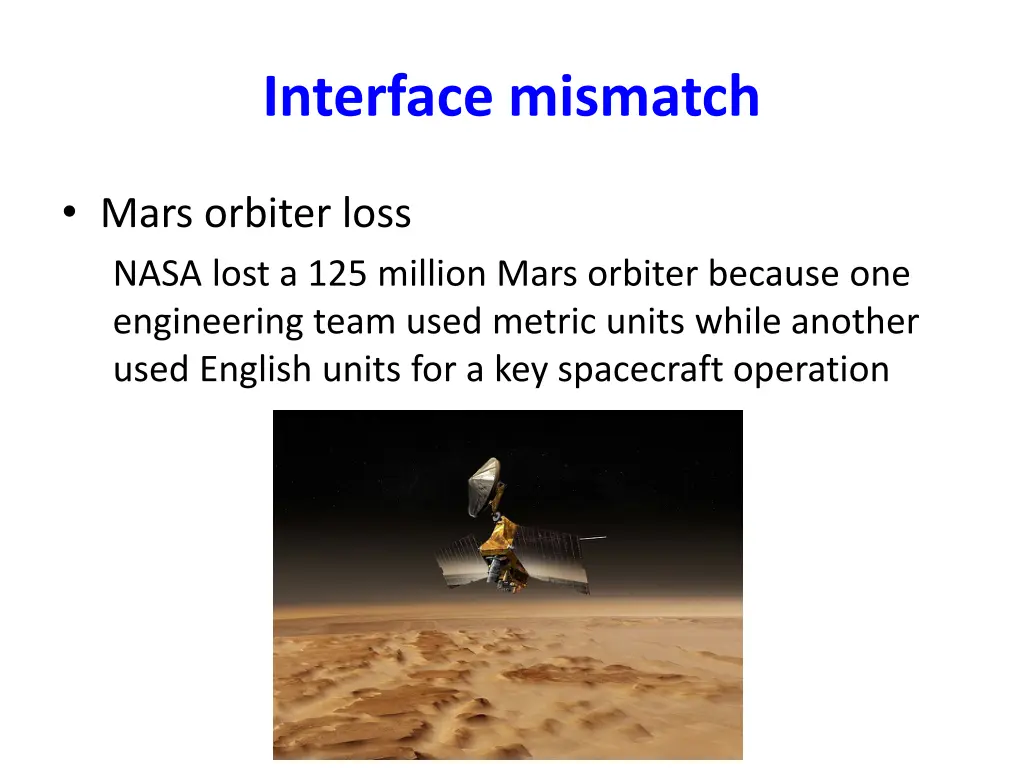 interface mismatch