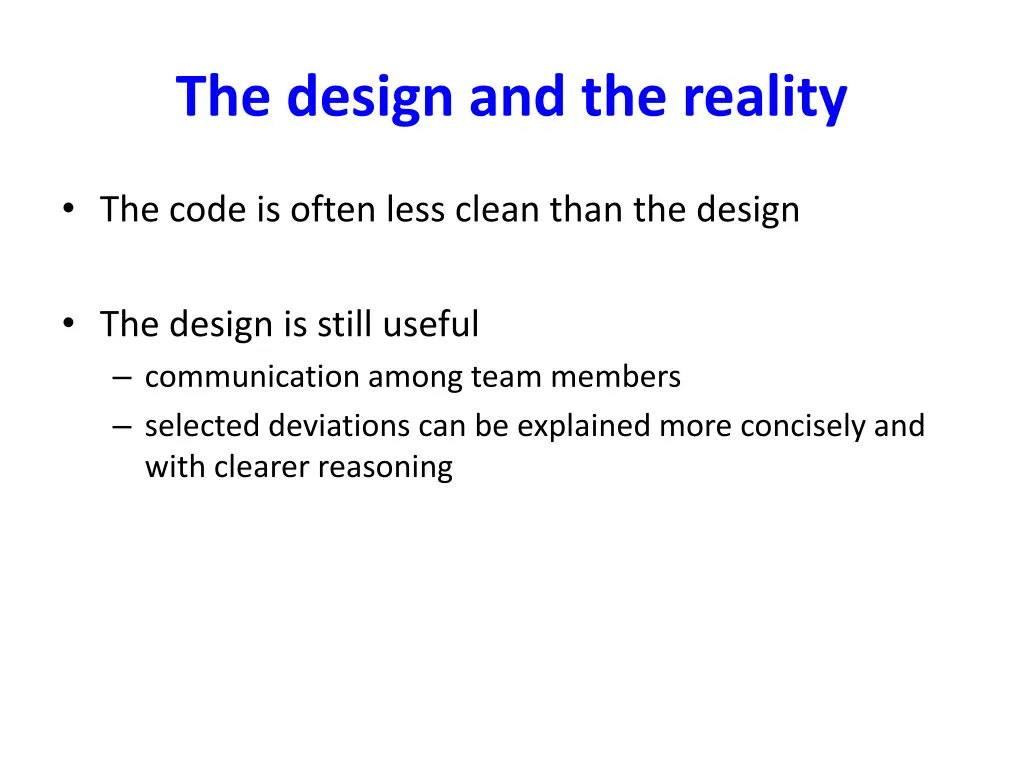 the design and the reality