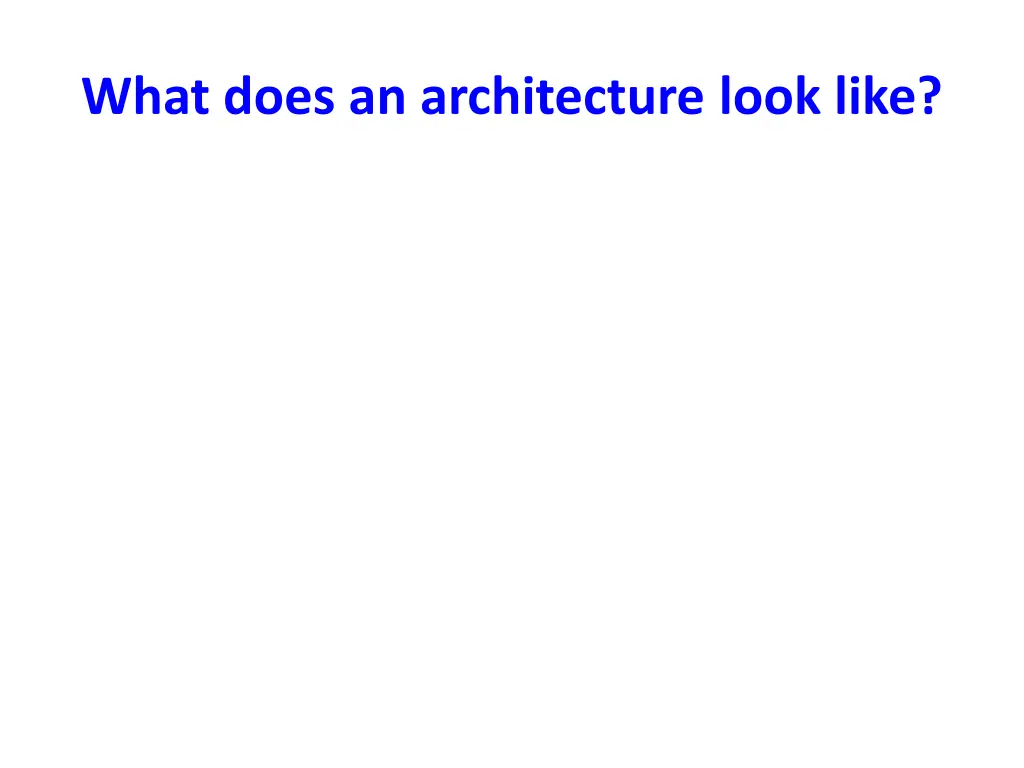 what does an architecture look like