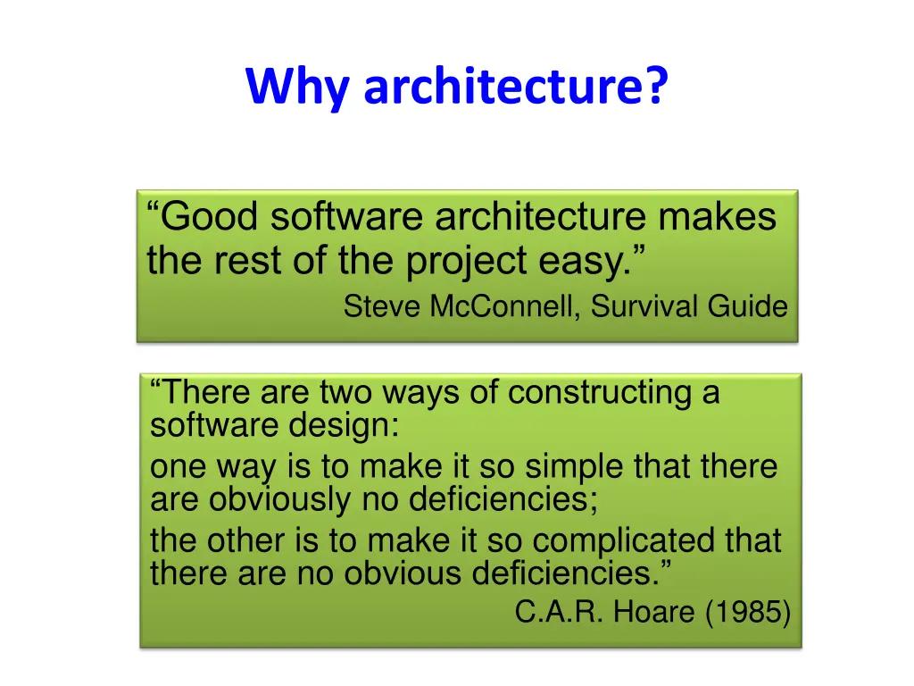 why architecture