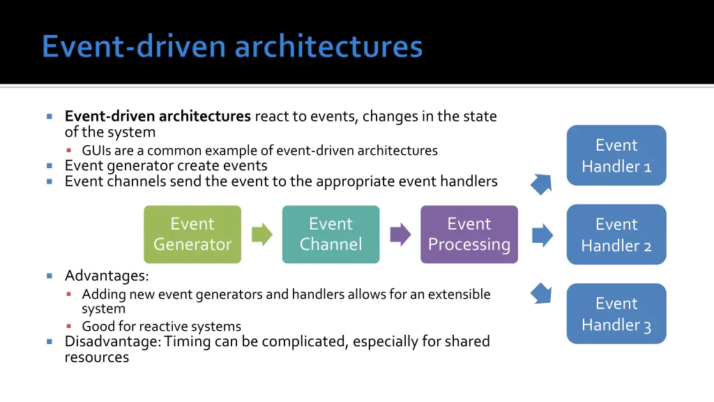 event driven architectures react to events