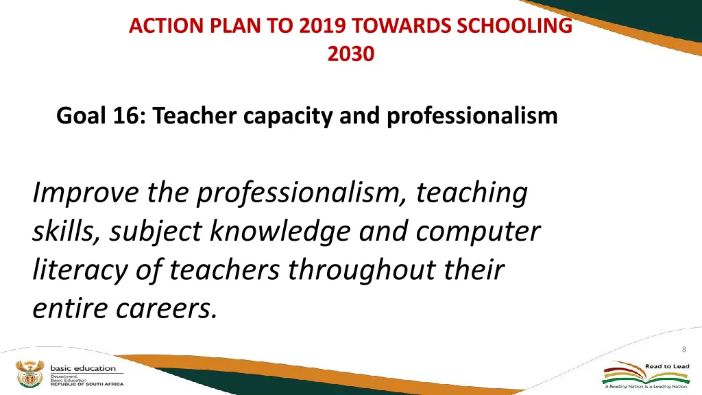 action plan to 2019 towards schooling 2030