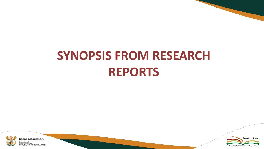 synopsis from research reports