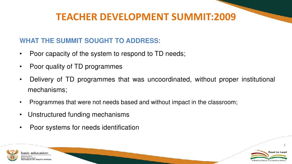 teacher development summit 2009