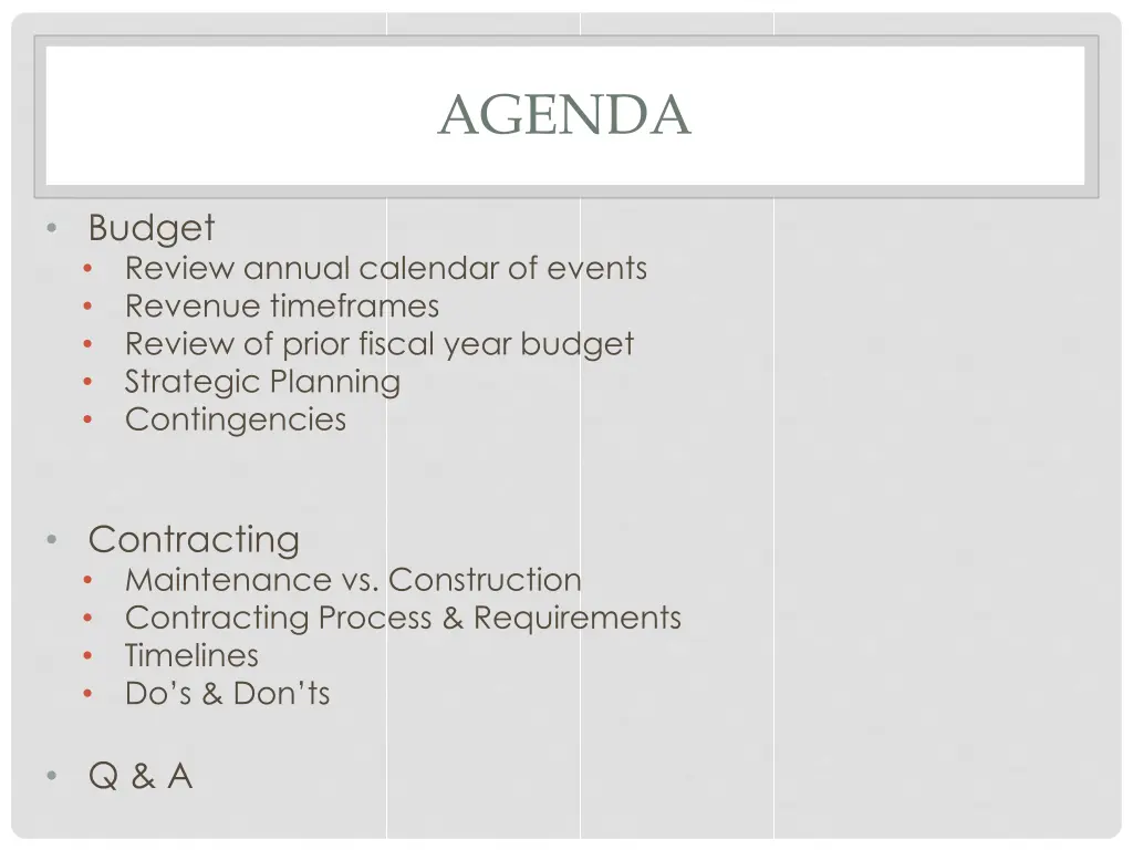 agenda