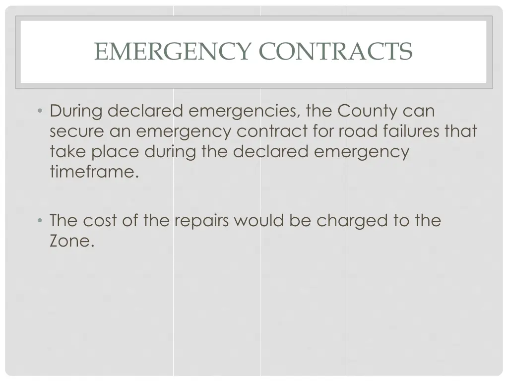 emergency contracts