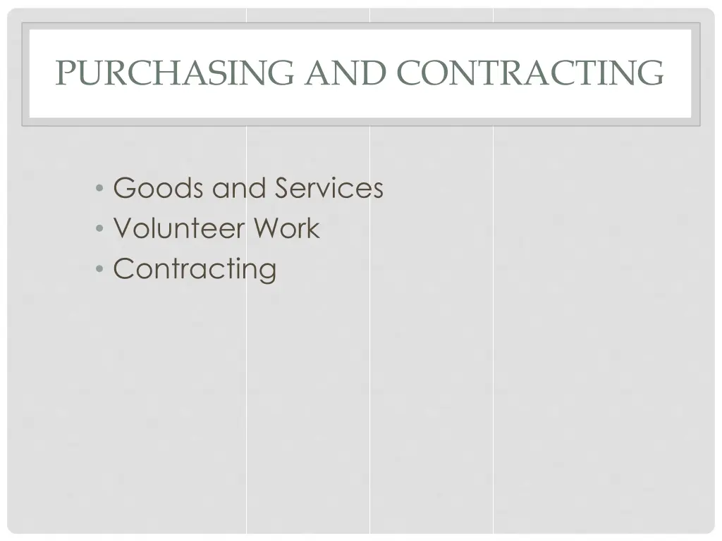 purchasing and contracting