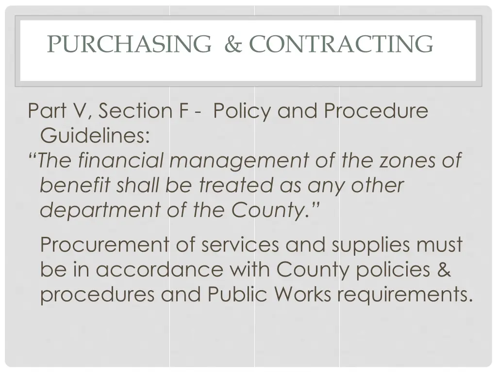 purchasing contracting