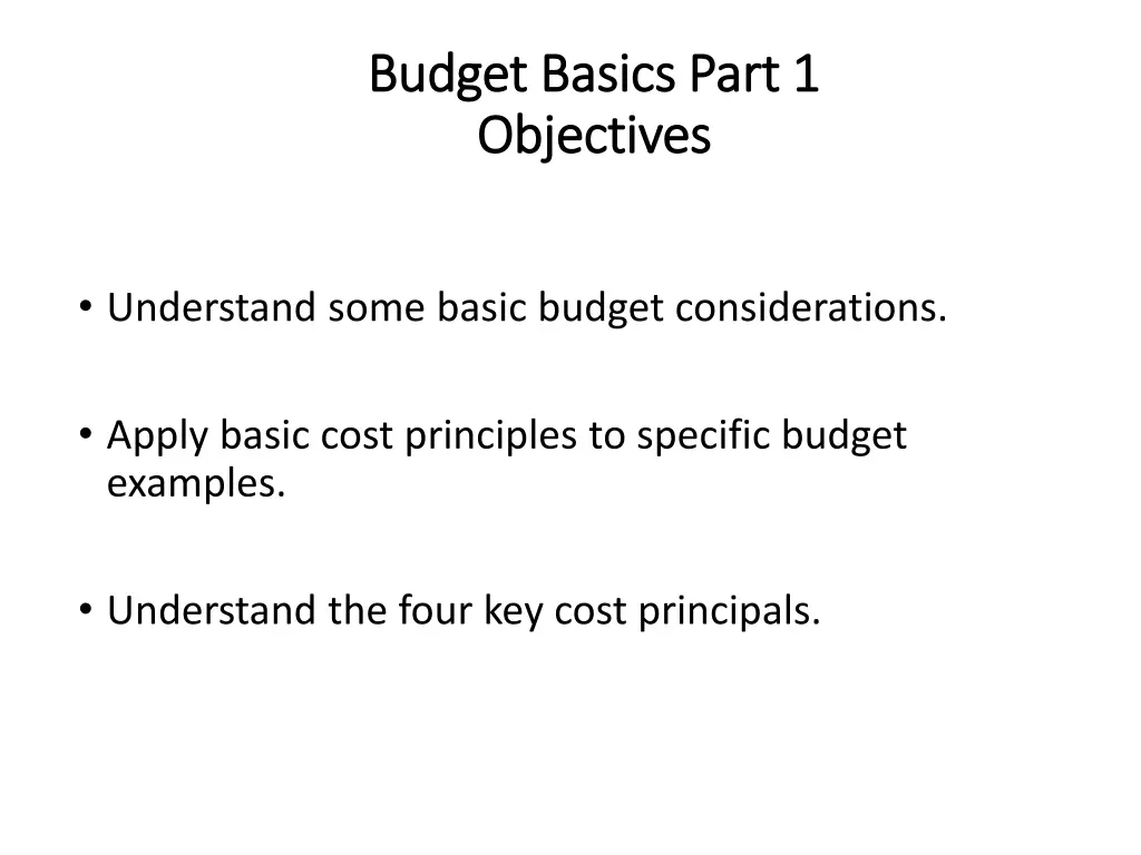 budget basics part 1 budget basics part 1