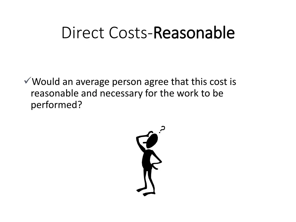 direct costs reasonable