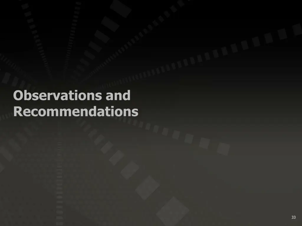observations and recommendations