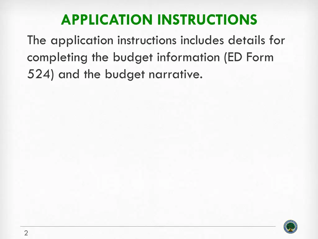application instructions the application