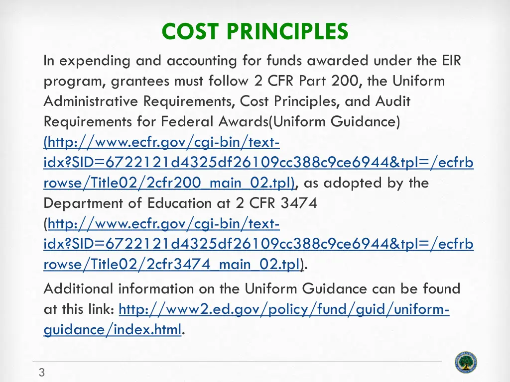 cost principles