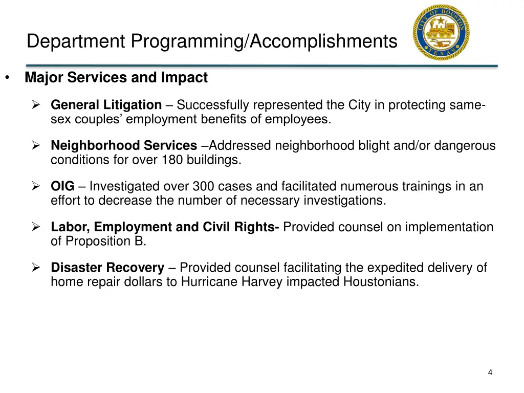 department programming accomplishments 1