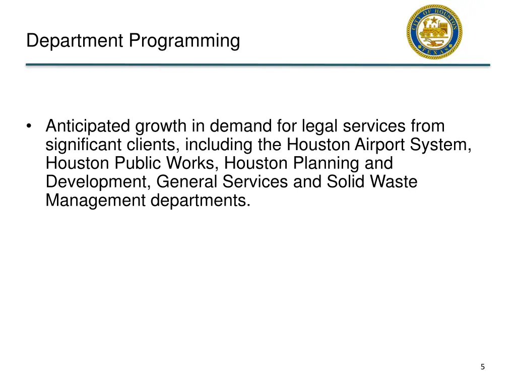 department programming