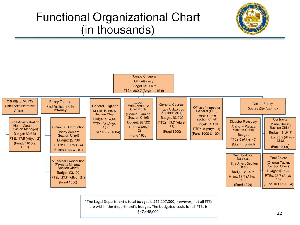 functional organizational chart in thousands