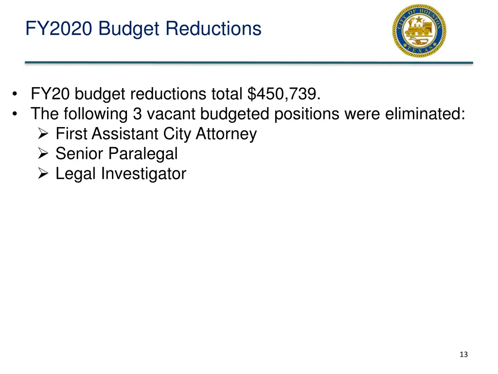 fy2020 budget reductions