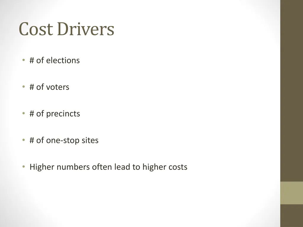 cost drivers